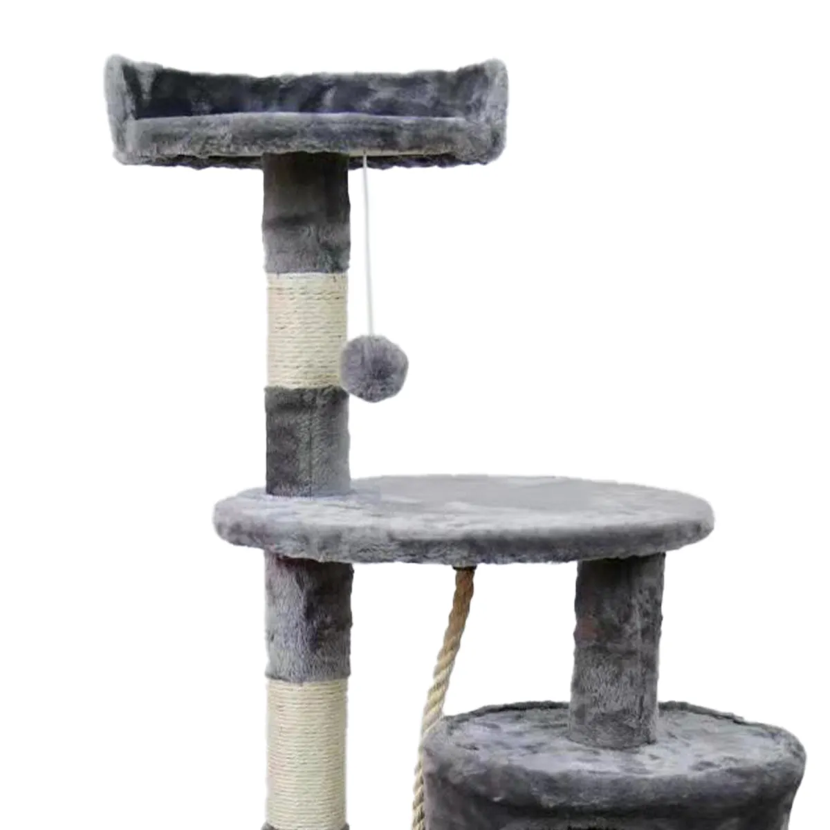 110cm Cat Tree with Toys, Plush Fabric, Eco-Friendly - Furtastic