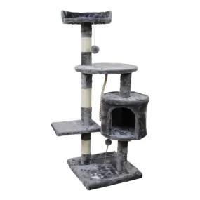 110cm Cat Tree with Toys, Plush Fabric, Eco-Friendly - Furtastic