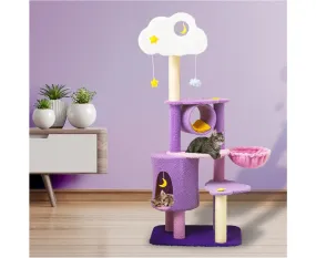 1.5m Cat Tree Scratching Post and Adventure Cat Tower - Star and Moon