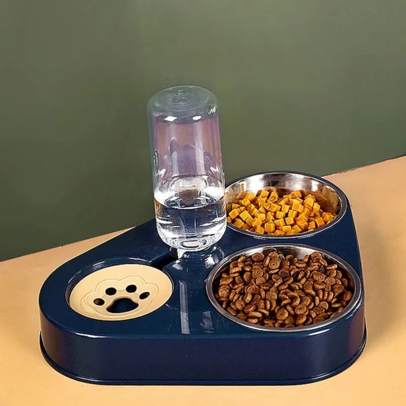 3 In1 Pet Dog Food Bowl with Drinking Feeder