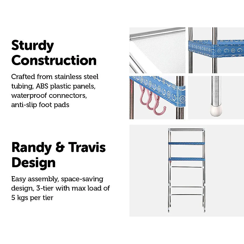 3-Tier Stainless Steel Laundry Storage Rack with Anti-Slip Pads