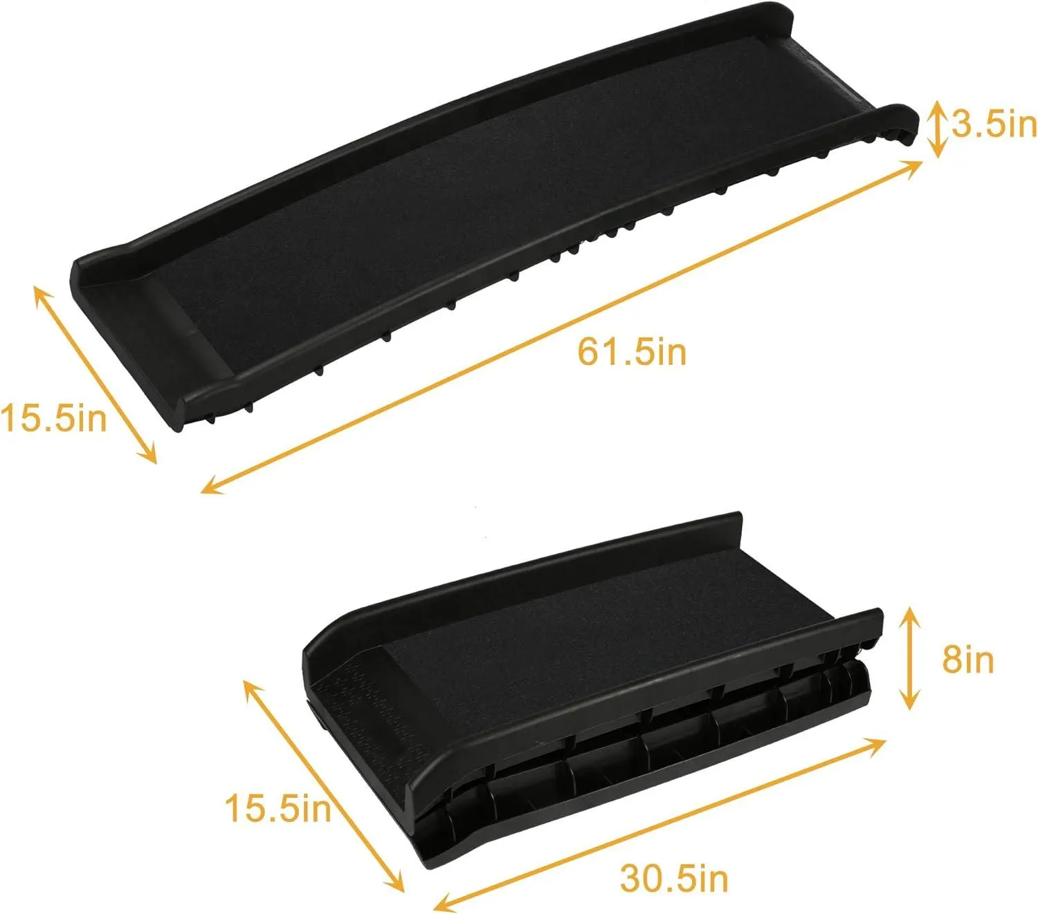 5ft Folding Dog Ramp Portable Anti-Slip Pet Ramp with Raised Side 2 Replacement Surface, Black