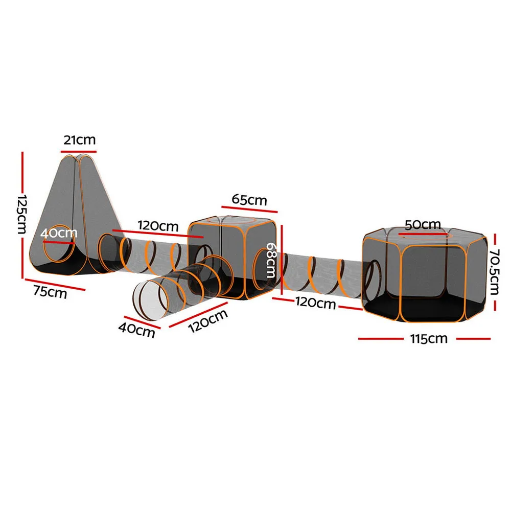 6-in-1 Portable Pet Playpen and Tunnel Set - i.Pet