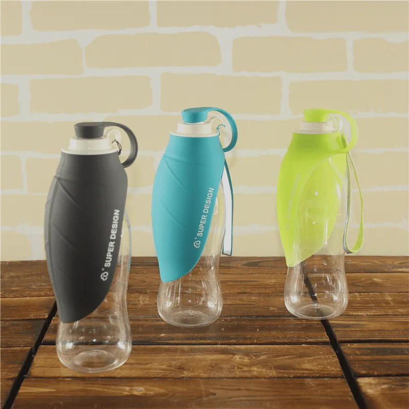 650Ml Sport Portable Leaf Pet Dog Water Bottle Expandable Silicone Travel Dog Bottles Bowl for Puppy Cat