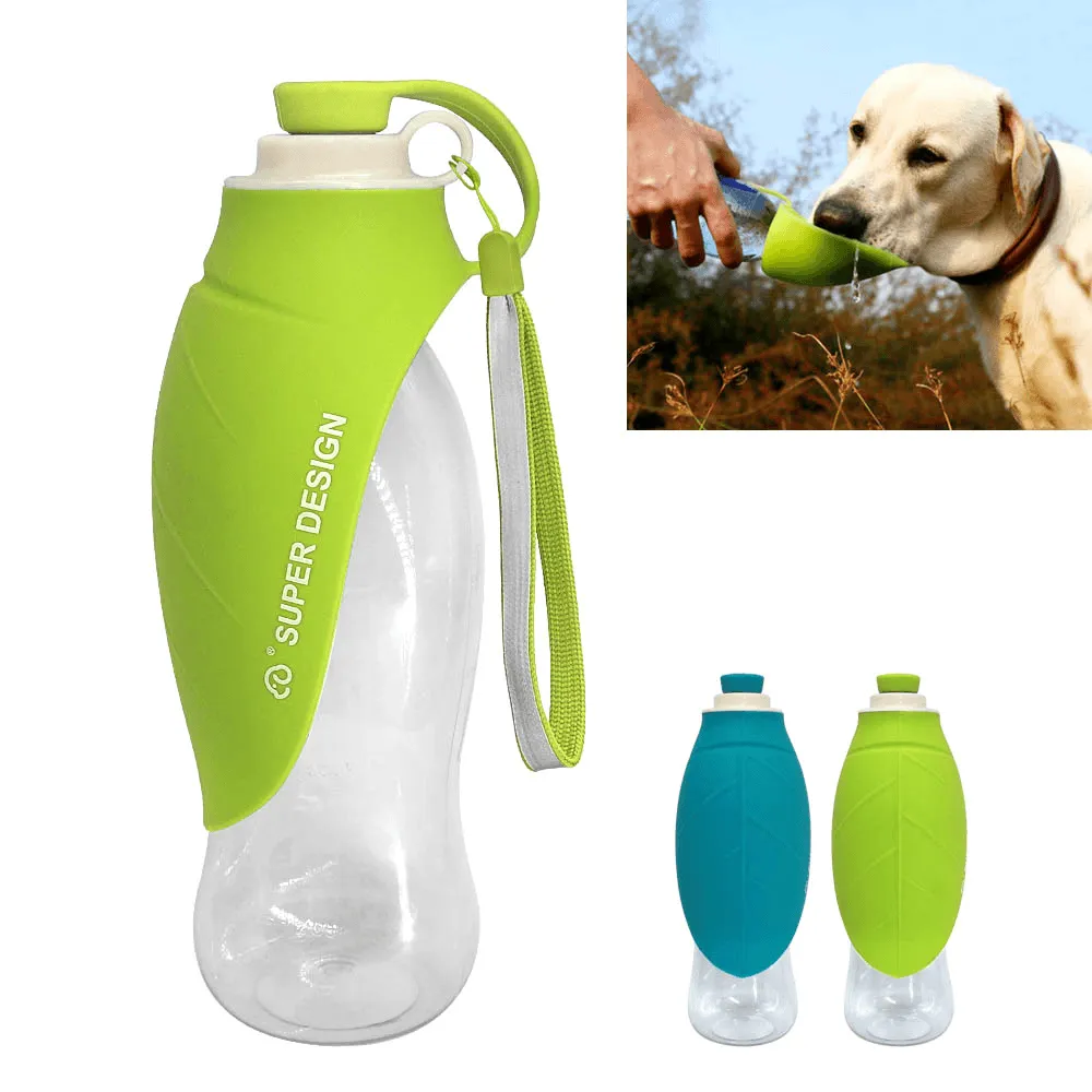 650Ml Sport Portable Leaf Pet Dog Water Bottle Expandable Silicone Travel Dog Bottles Bowl for Puppy Cat