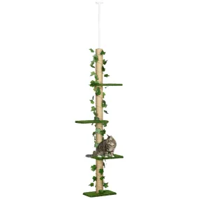 Adjustable Floor-to-Ceiling Cat Tower, Green