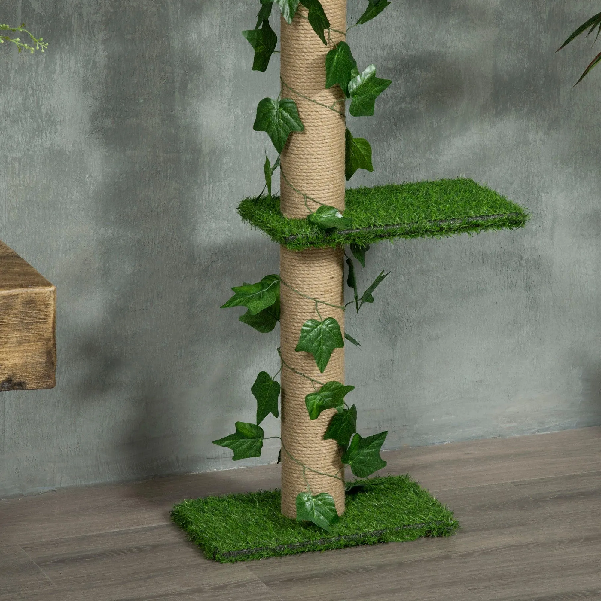 Adjustable Floor-to-Ceiling Cat Tower, Green