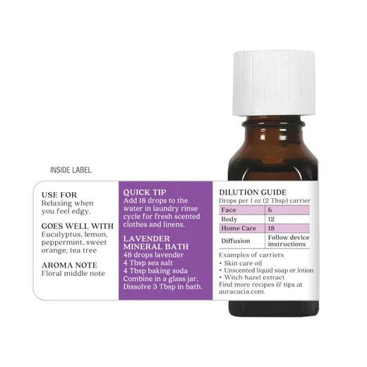 Aura Cacia Lavender Relaxing Essential Oil 0.5oz