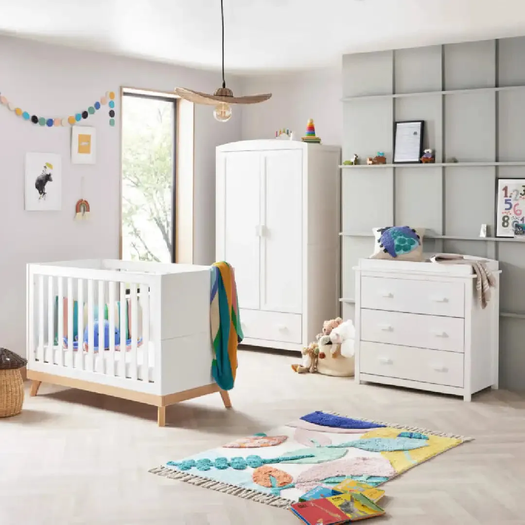 Babymore Mona Mini 3 Piece Nursery Room Set – White