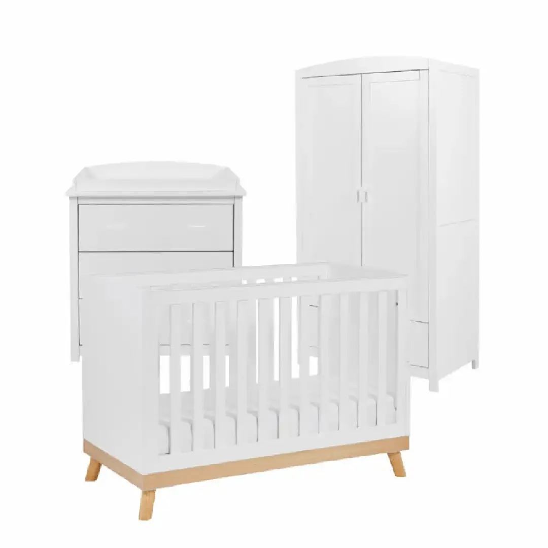 Babymore Mona Mini 3 Piece Nursery Room Set – White