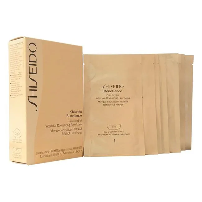 Benefiance Pure Retinol Intensive Revitalizing Face Mask by Shiseido for Unisex - 4 Pairs Mask