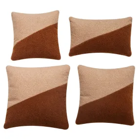 Birchcraft Teddy Fleece 4 Piece Indoor Soft Throw Pillow Set Scatter Cushions