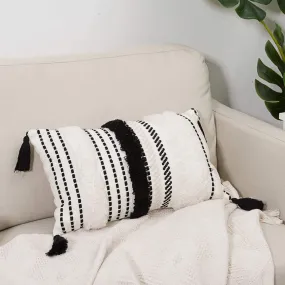 Boho Stripe Lumbar Tufted Pillows