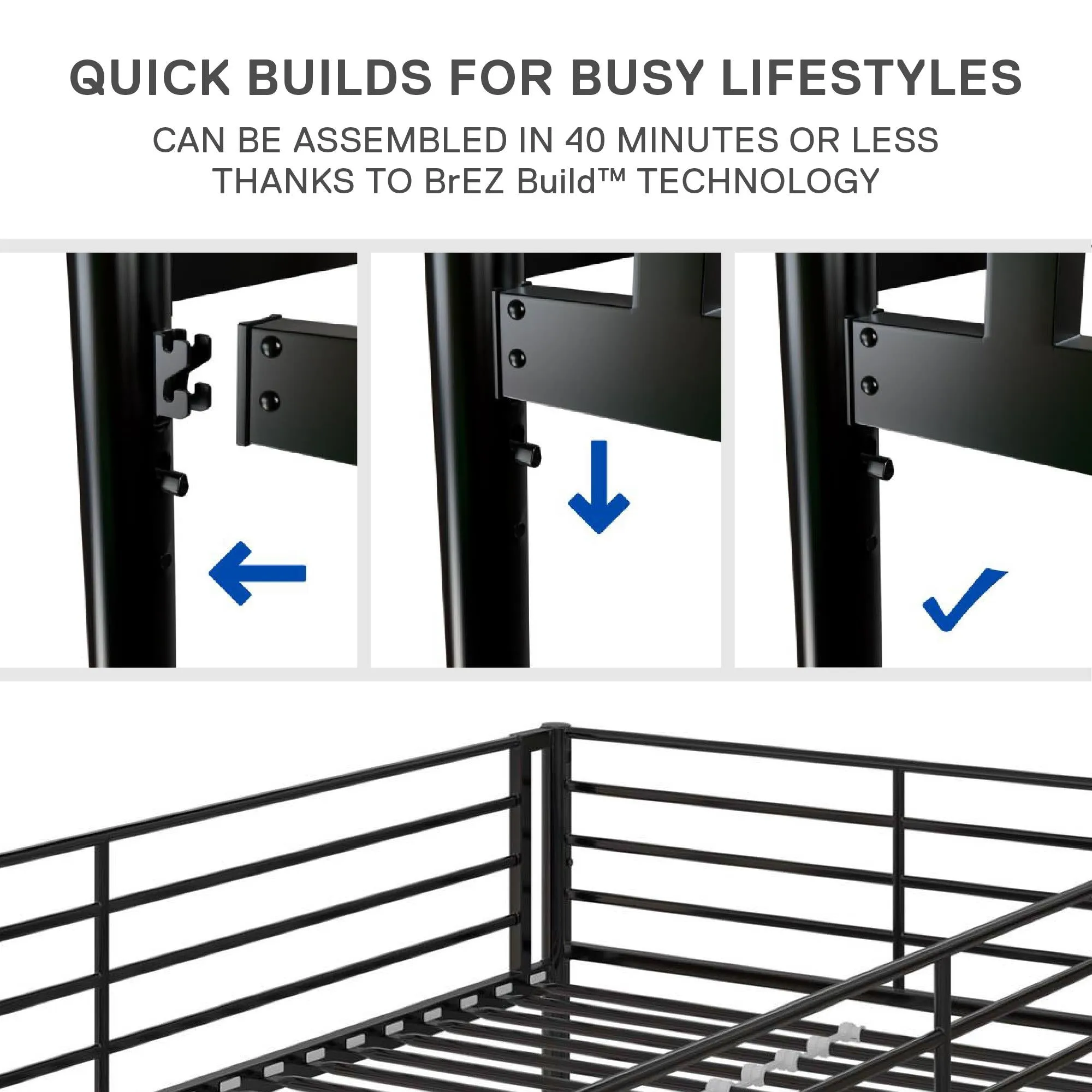 BrEZ Build Daven Easy Assembly Bunk Bed