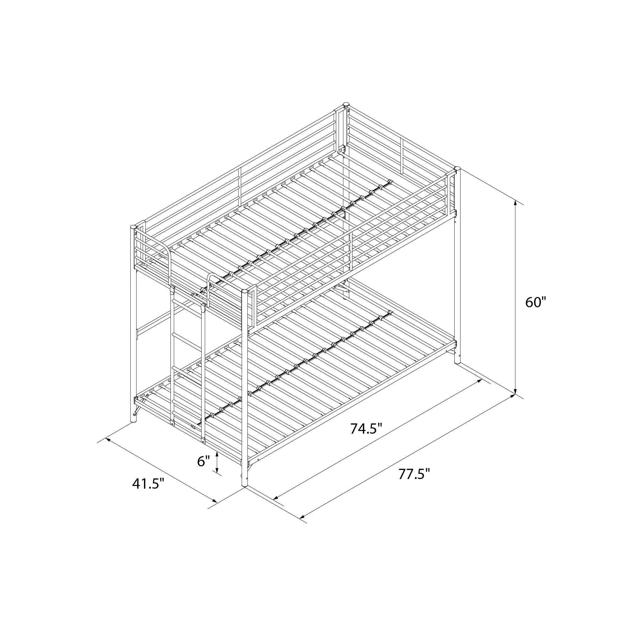 BrEZ Build Daven Easy Assembly Bunk Bed