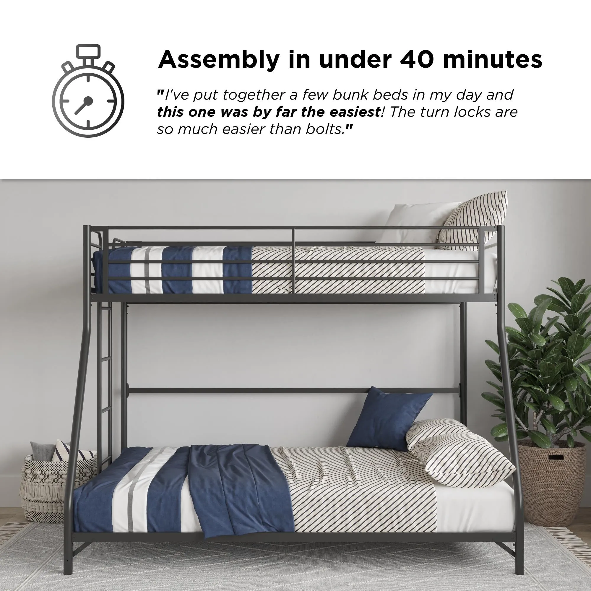 BrEZ Build Daven Easy Assembly Bunk Bed