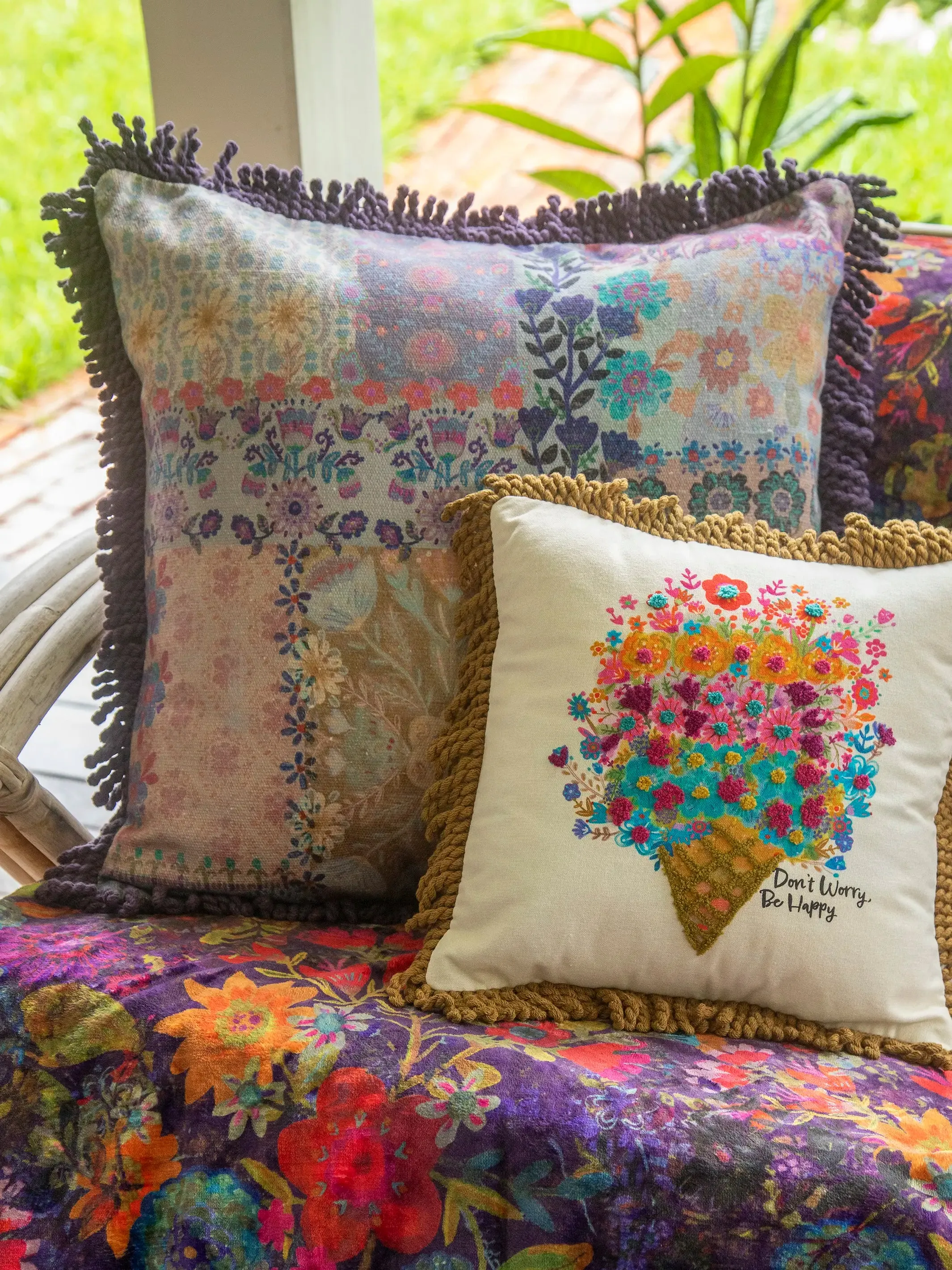 Bungalow Pillow - Blue Patchwork