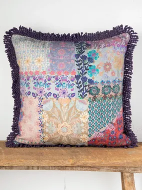 Bungalow Pillow - Blue Patchwork