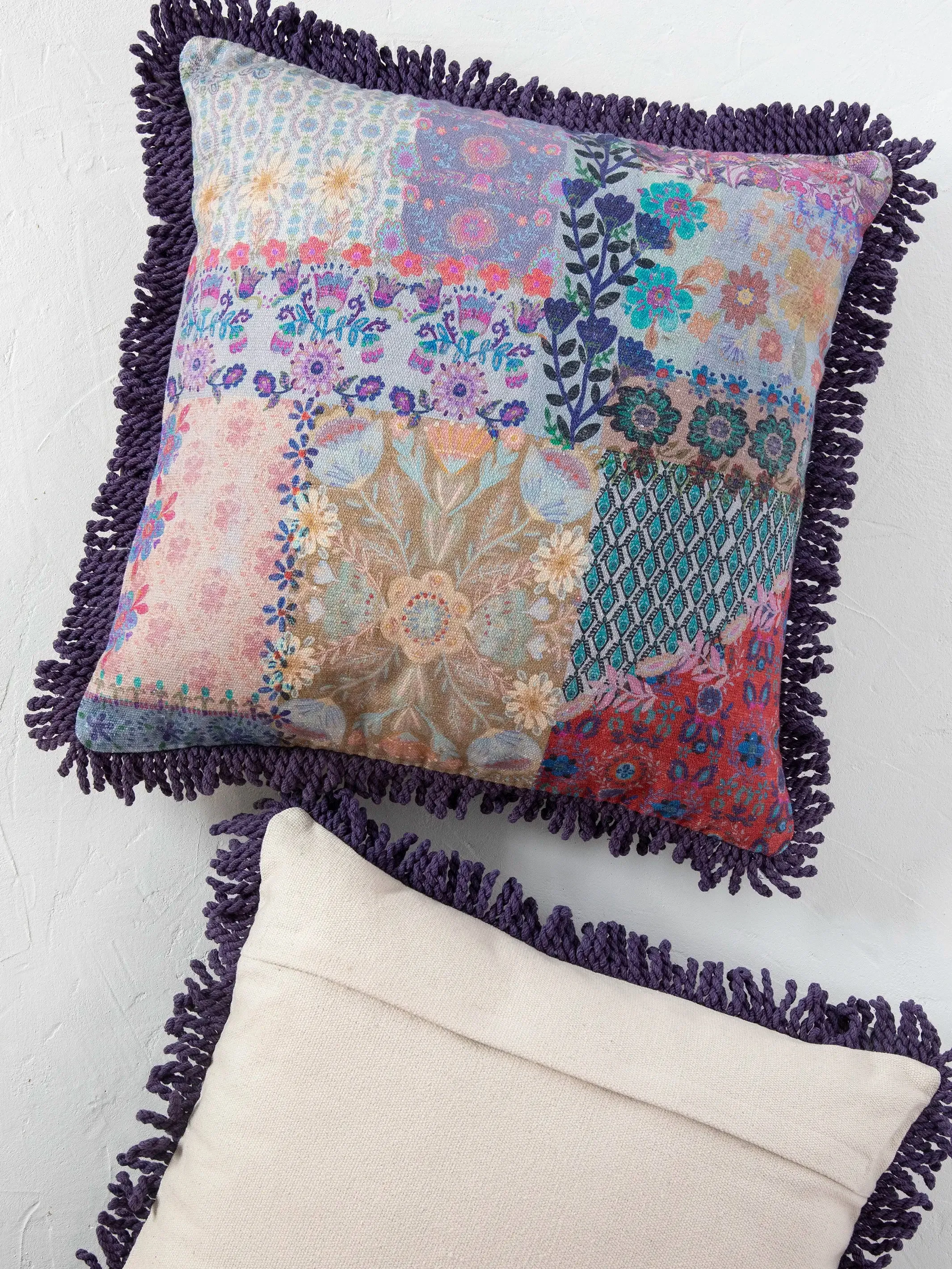 Bungalow Pillow - Blue Patchwork