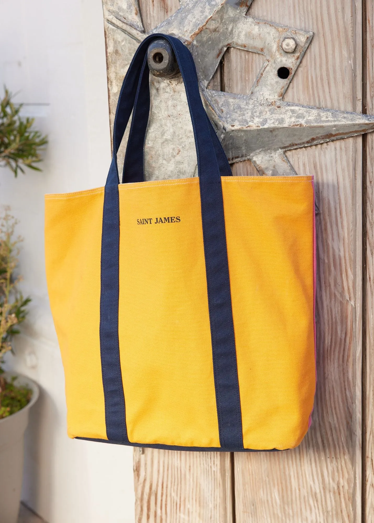 CABAS - Reversible Tote Bag | 100% Cotton (TANGERINE / PINK)