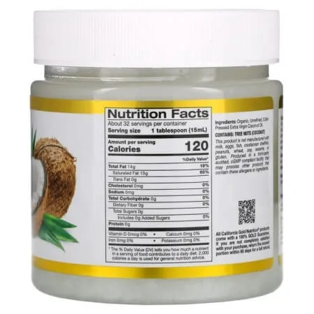 California Gold Nutrition Extra Virgin Coconut Oil, 473 ml