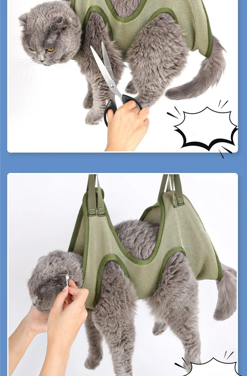 Cat Grooming Nail Cutting & Anti Scratch Hanging Bag