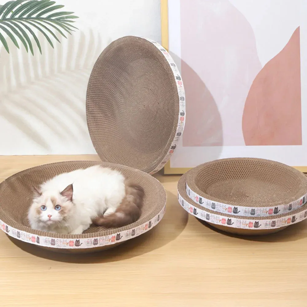 Cat Scratch Bowl Toy - Durable Corrugated Cardboard Scratcher