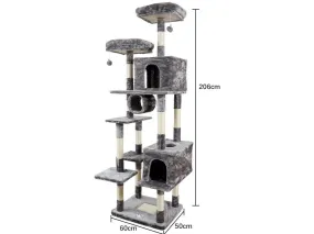 Cat Tree & Scratching Only Dark Gray And Beige 52*62*206