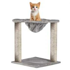 Cat Tree Cat Scratching Cat Climber with Condo Cat Tower Furniture and Hammock,Sisal-Covered, 19.7"