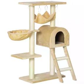 Cat Tree Tower Activity Centre w/ Hammock, 98cm - Beige