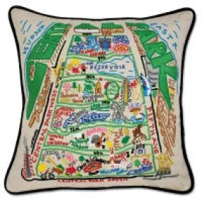 Central Park Hand-Embroidered Pillow