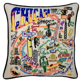 Chicago Hand-Embroidered Pillow