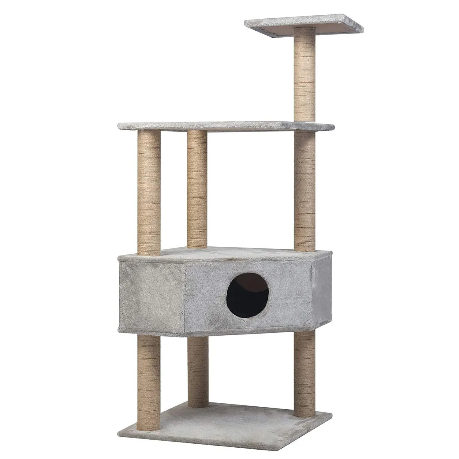 Condo Pet Furniture Multi-Level Kitten Activity Tower Play House with Sisal Scratching Posts Perch (Style 8)