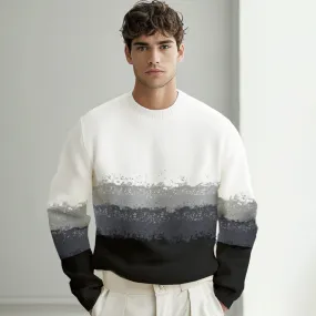 Crew Neck Gradient Pullover Sweater