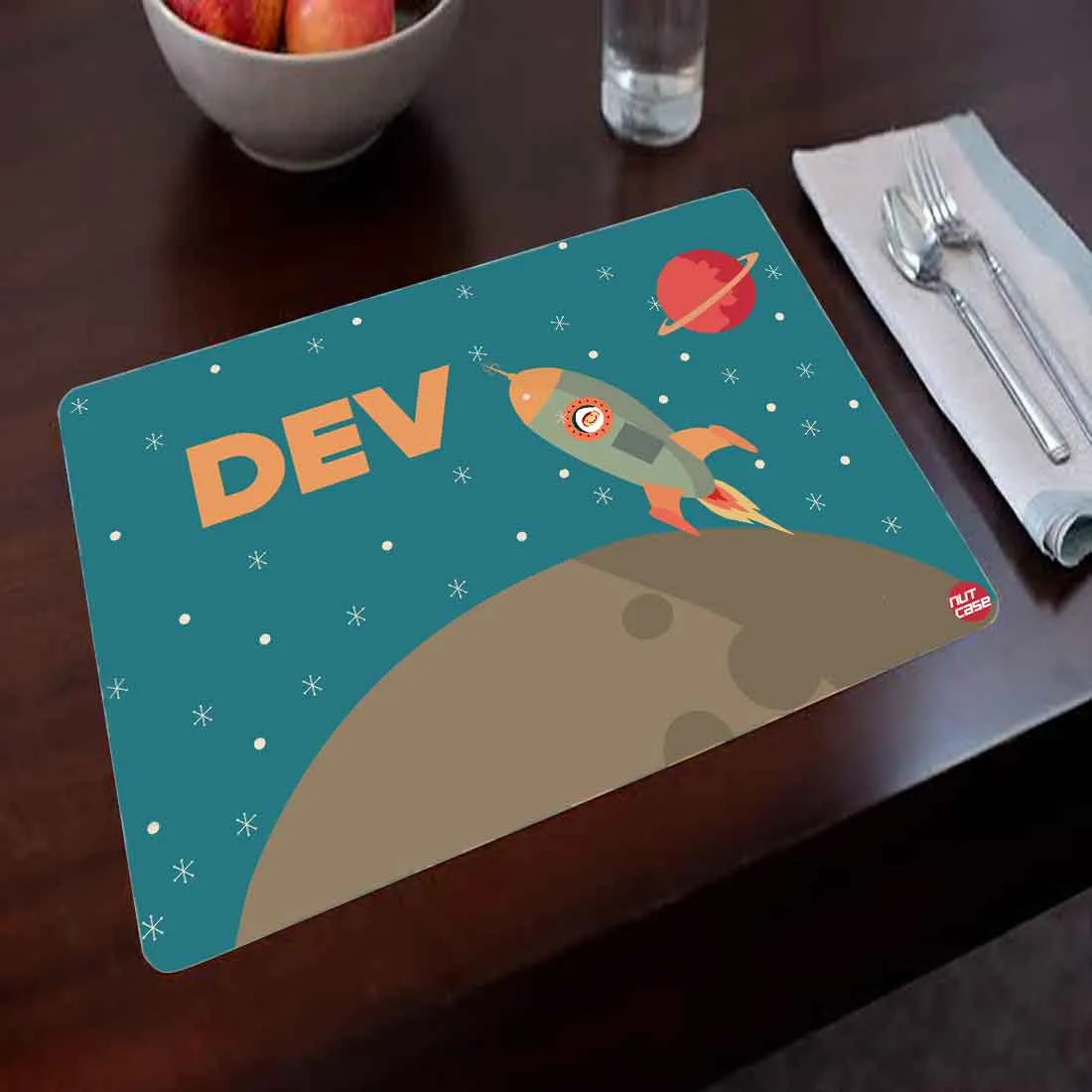 Custom Printed Table Mats for Kids Add Your Name - Rocket