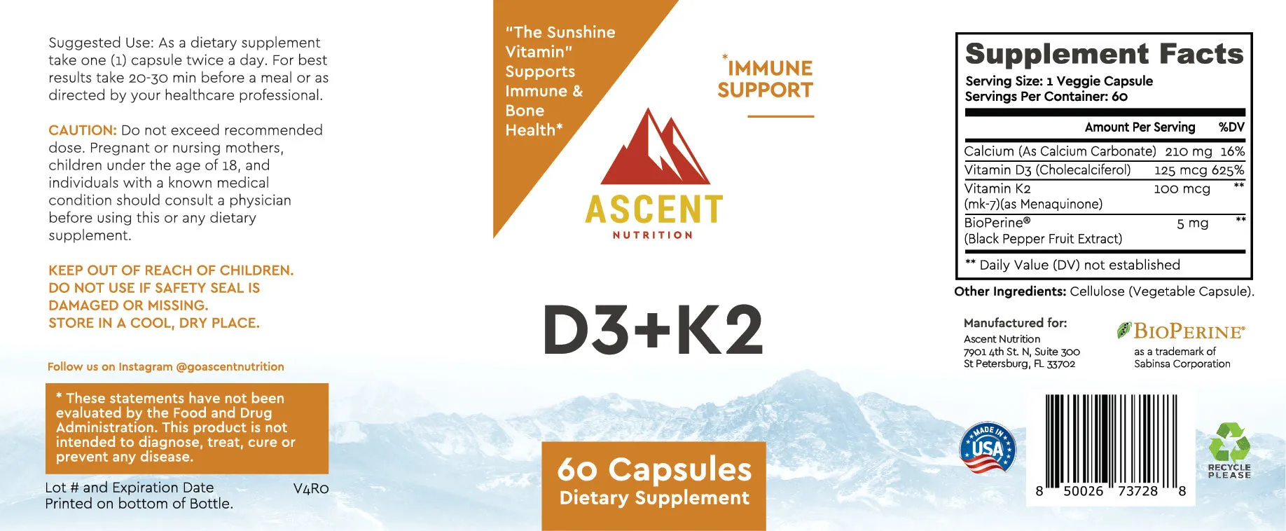 D3   K2 by Ascent Nutrition