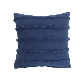 Deep Blue Overtufted Solid  LR07513 Throw Pillow