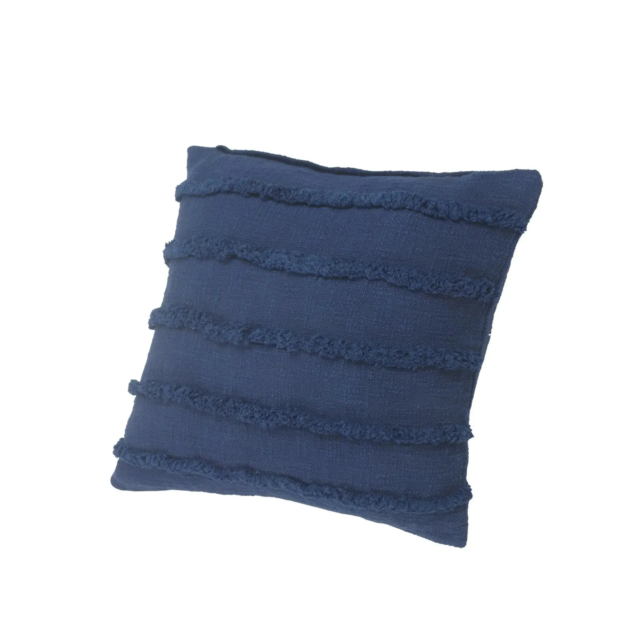 Deep Blue Overtufted Solid  LR07513 Throw Pillow