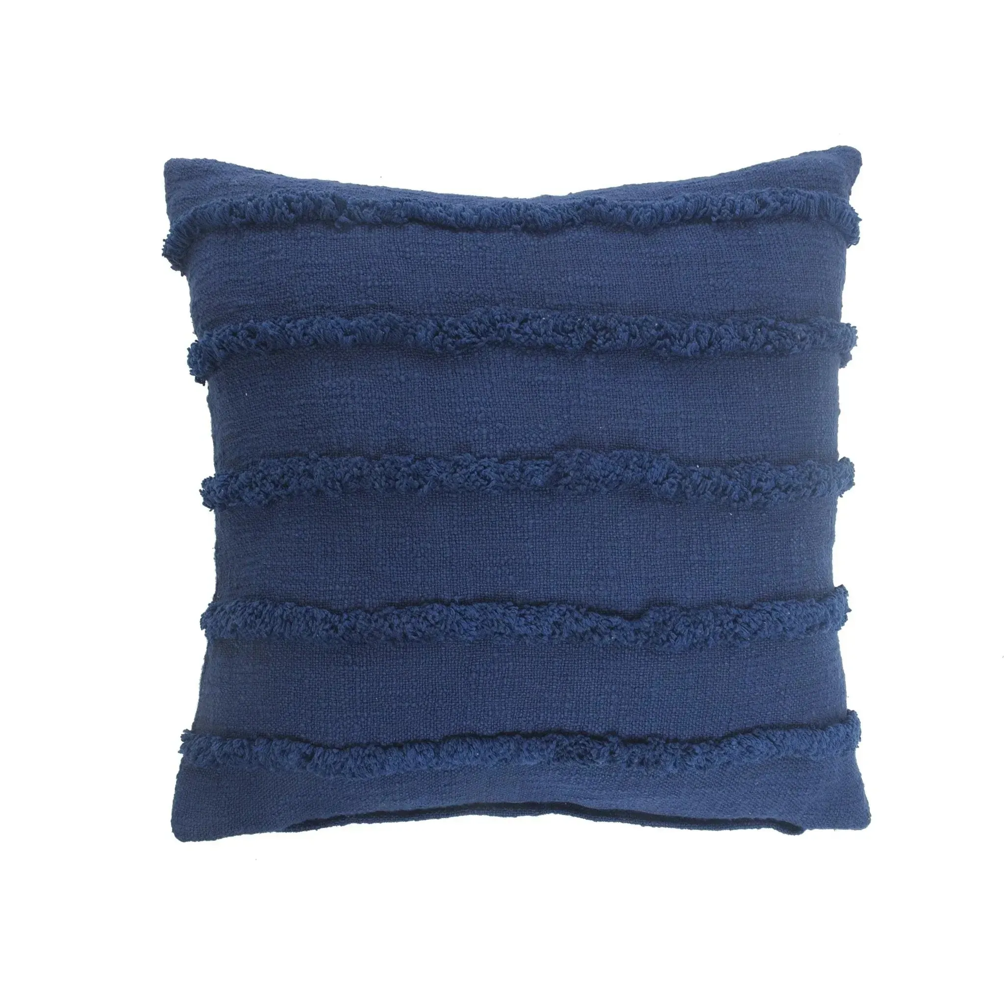 Deep Blue Overtufted Solid  LR07513 Throw Pillow