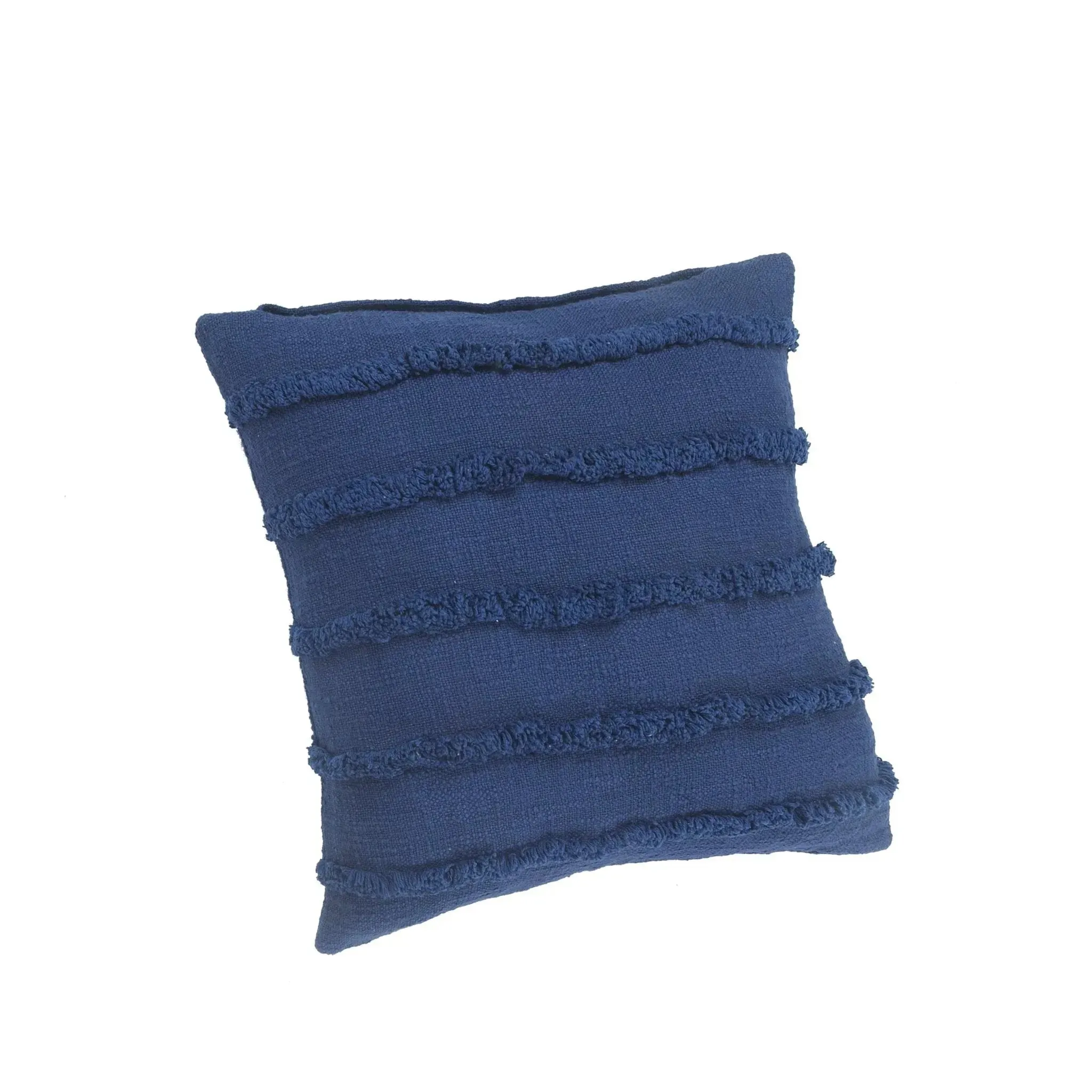 Deep Blue Overtufted Solid  LR07513 Throw Pillow