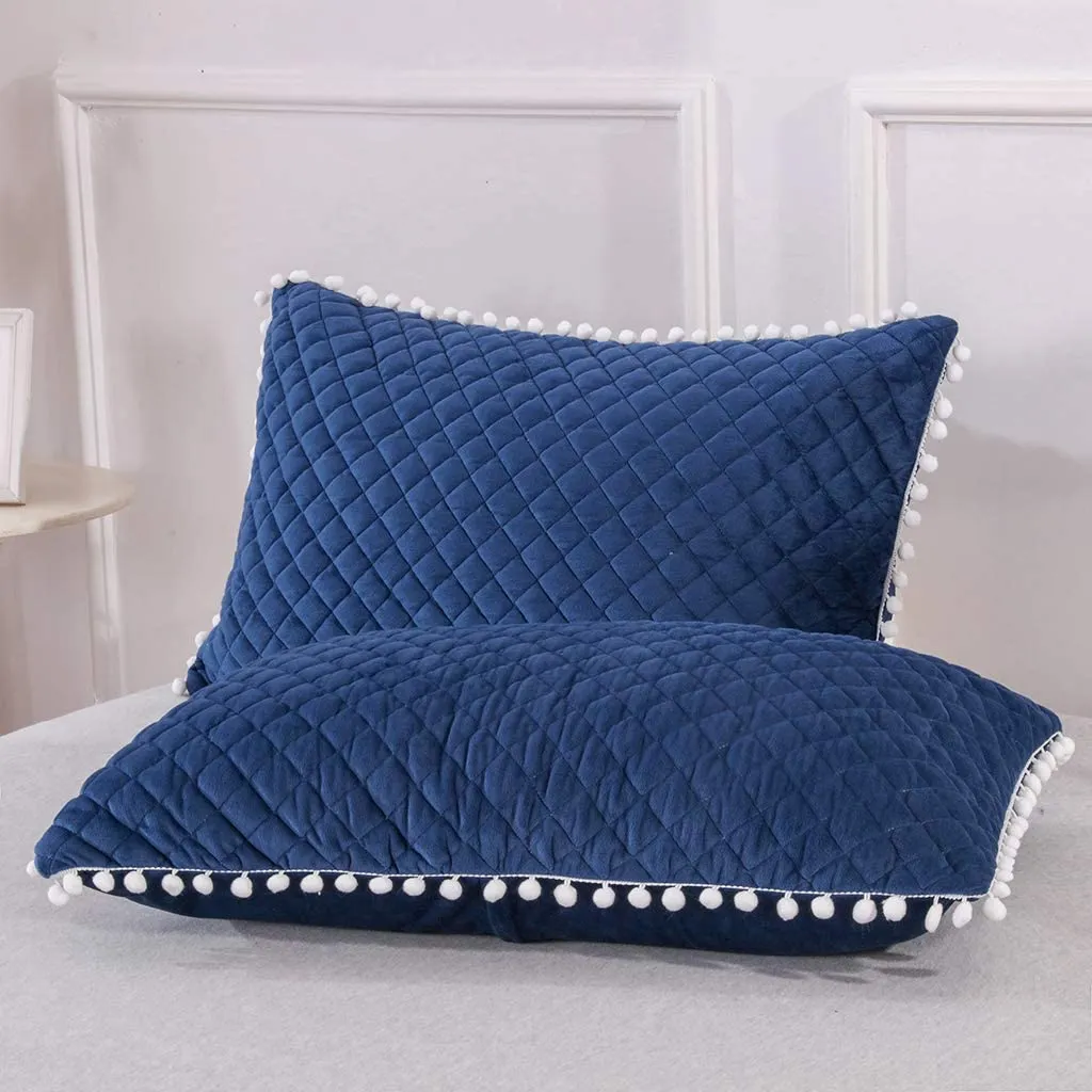 Diamond Blue Pom Pom Pillows