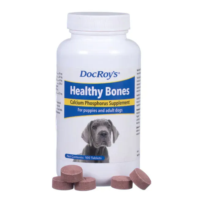 Doc Roy's Healthy Bones - Supplement for Dogs & Cats, 100 ct