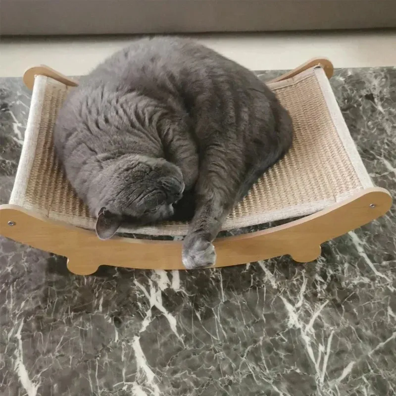 Durable Wooden Cat Scratcher with Sisal Surface