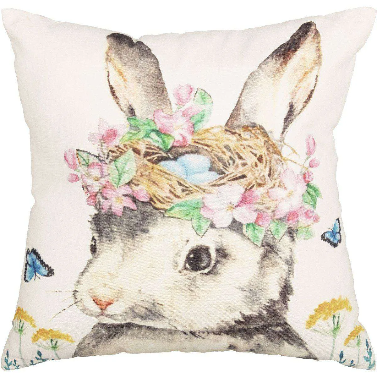 Easter Bunny Whimsy Pillow 18"