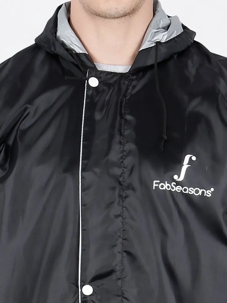 Fabseasons Black Reversible Unisex Raincoat