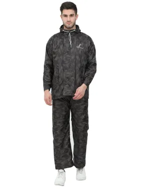 FabSeasons Printed Double Layered Waterproof Unisex Raincoat set of pant & top- Camo Brown