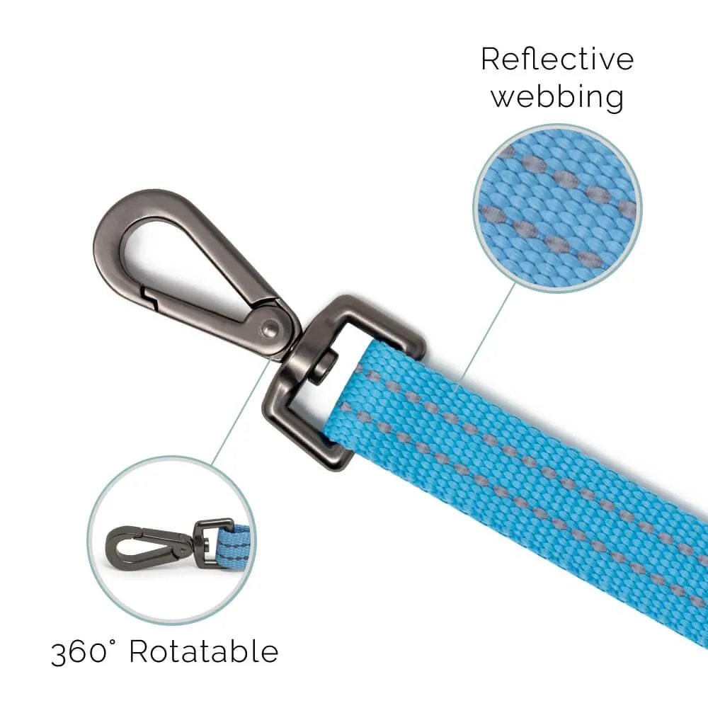 Fauna® Blue Reflective Multi-Use Dog Lead 5.6ft