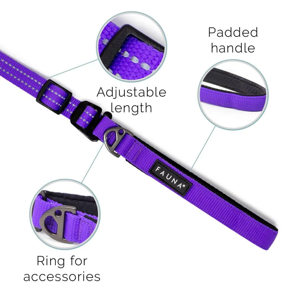 Fauna® Purple Reflective Multi-Use Dog Lead 5.6ft