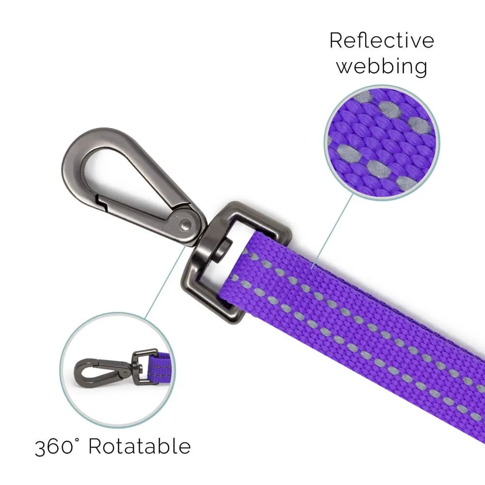 Fauna® Purple Reflective Multi-Use Dog Lead 5.6ft