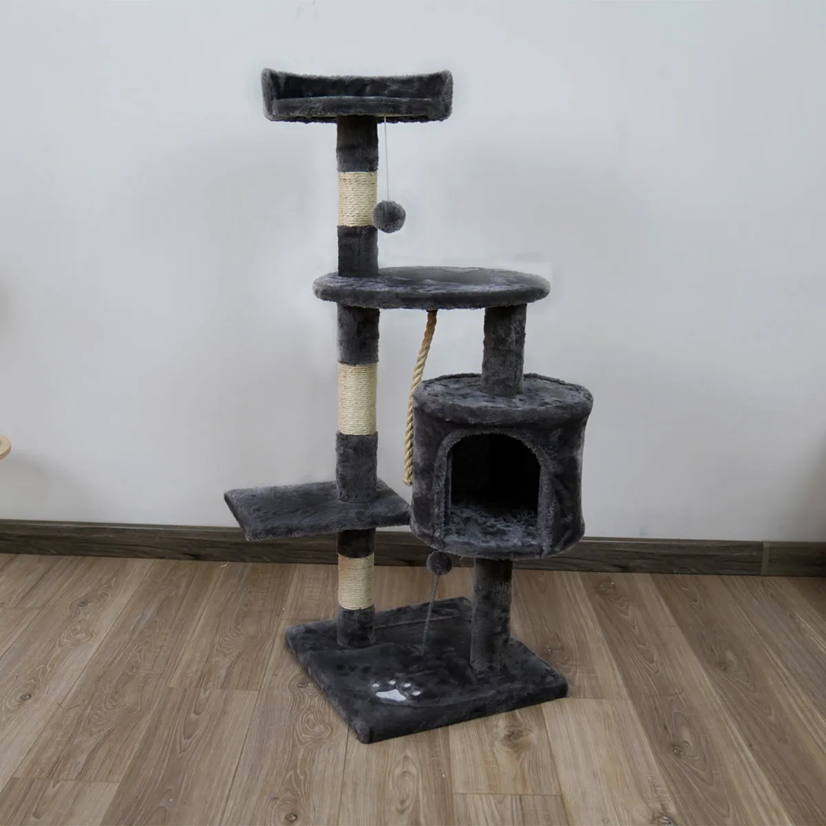 Furtastic - 110cm Cat Tree Scratching Post - Dark Grey